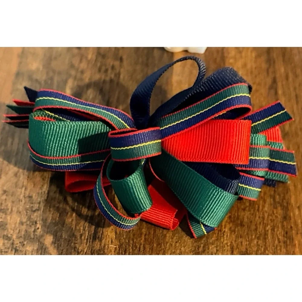 Vintage Christmas themed pony tail holders and barrette